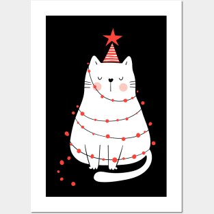 Cute Cat Gift For Christmas Posters and Art